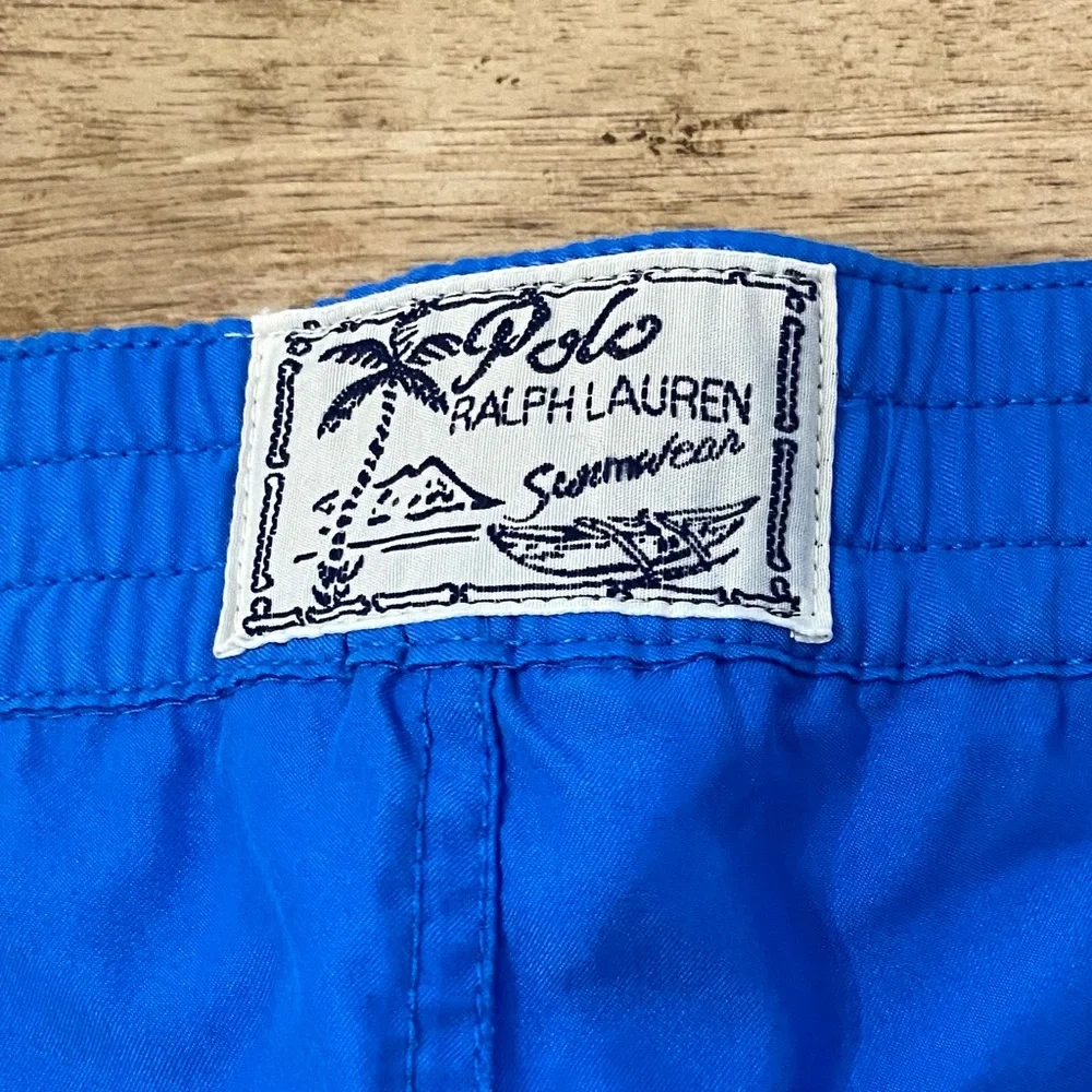 Polo Ralph Lauren Big Boys’‎ Sz L (14/16) Blue/Orange Big Pony Swim Trunks